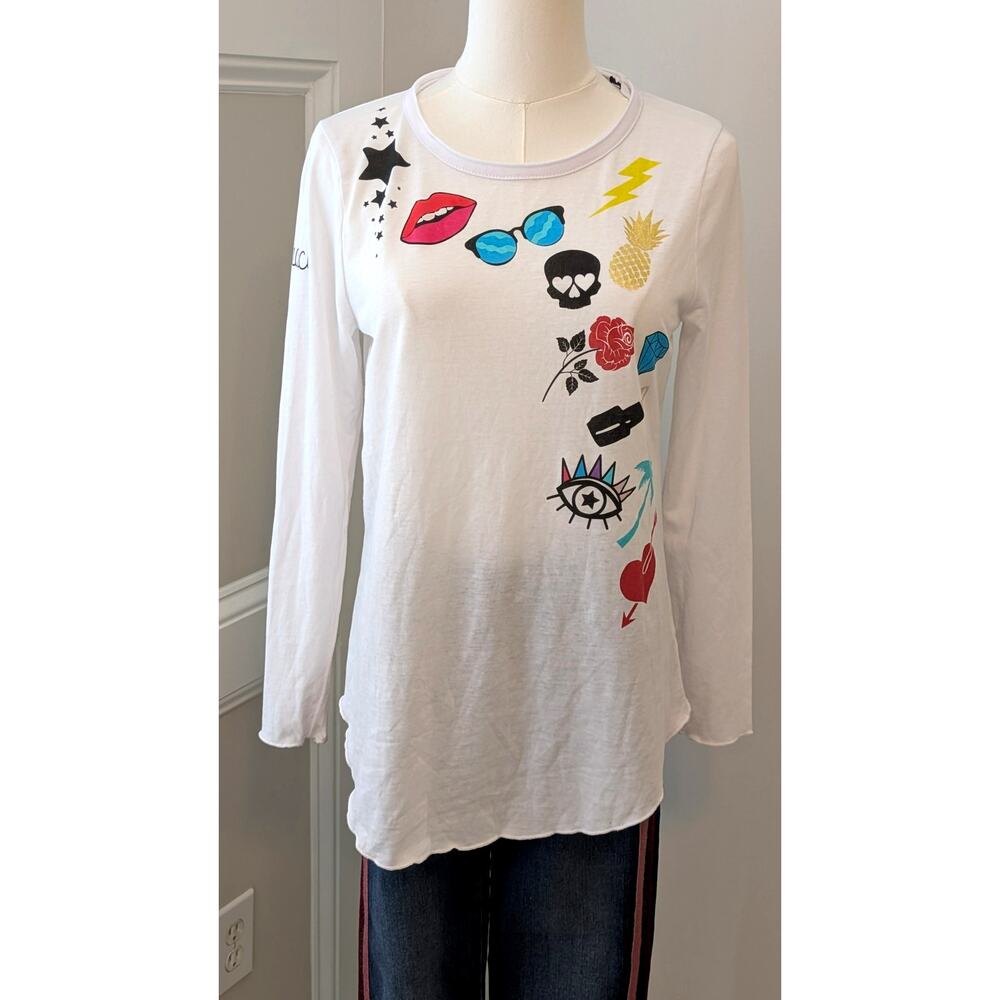 Chaser Patch Party Long Sleeved White Top